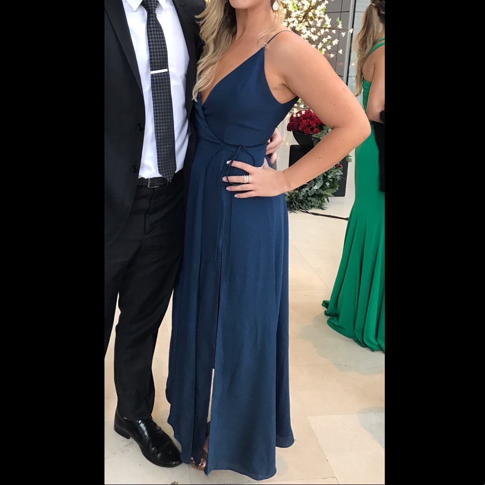Blue/Green wrap gown